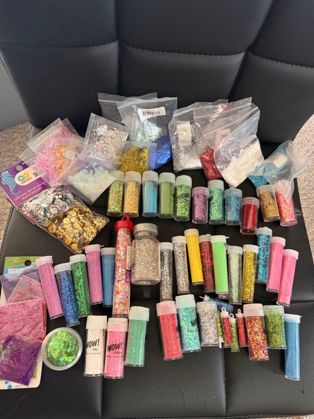Assorted Craft Glitters and Sequins - Multi Color Mix